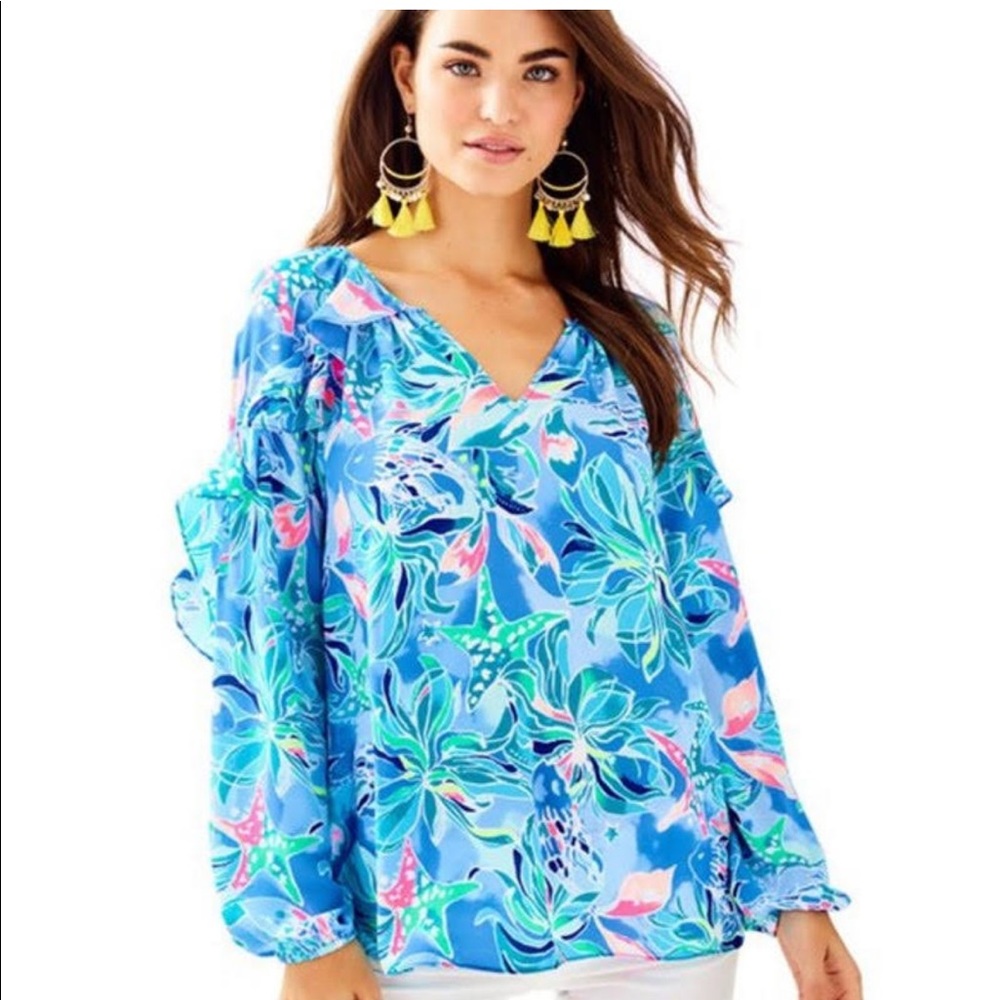 Lilly pulitzer Elora Top celestial seas